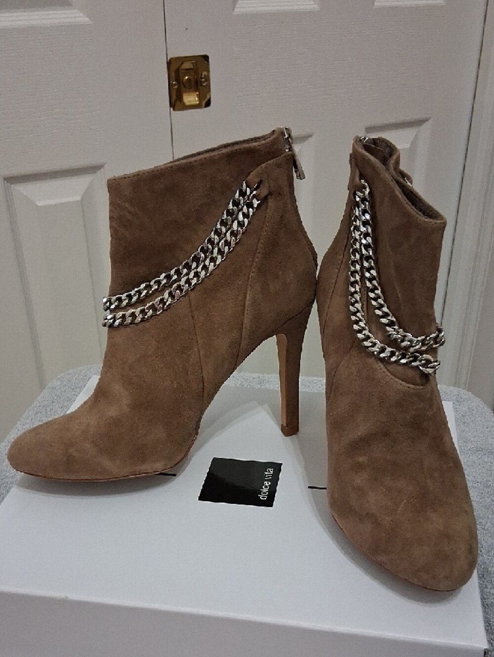 Real Suede Leather Ankle Booties